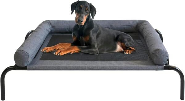 Cooling  Pet Cushion Bed Raised Dog Cots Beds for Small Dogs, Portable Indoor & Outdoor Pet Hammock Bed, Frame with Breathable Mesh and Removable Bolsters (42 Inch)