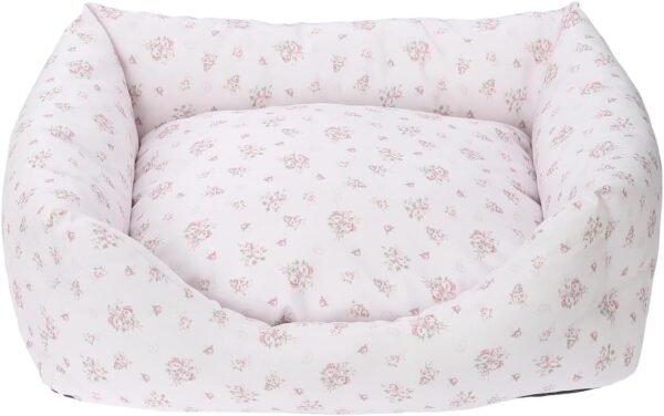 Pet Cushion, Flower Print, Pet Bed, S, Pink, Pink, One Size