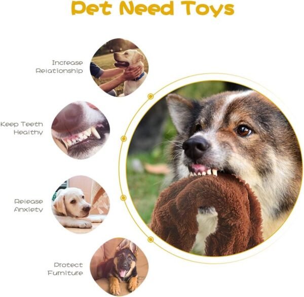 Dog Squeak Toys, No Stuffing Plush Dogs Chew Toy for Small Medium Large Breed Chewer Squeaky Pet Supplies Tough Durable Puppy Teething Chewing Interactive to Keep Them Busy Best Birthday Gift - Image 2