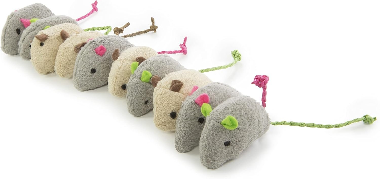 Value Pack Catnip Cat Toys - Gray/Cream, Set of 10 - Image 2