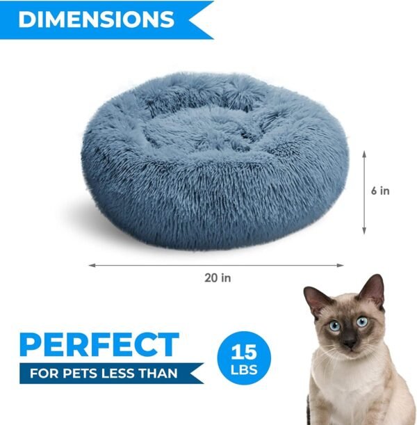 Cat Bed - Washable for Indoor Cats, Small, Large, Kitten, Small Dog - Anti-Anxiety Calming Pet Bed, Furniture, Round Nest - Image 2
