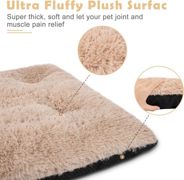 Large Dog Bed Crate Pad, Ultra Soft Calming Washable Non-Slip Kennel Mat for Extra Large Medium Small Dogs & Cats Sleeping and Anti Anxiety - Image 2
