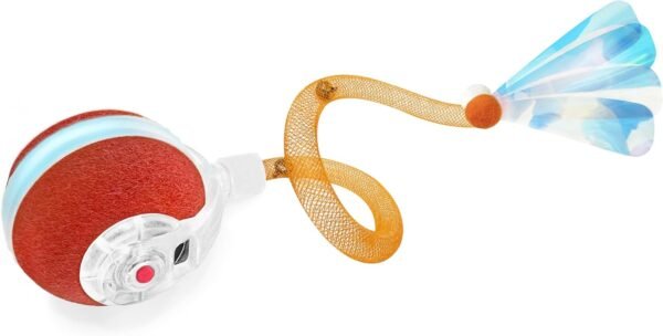 Interactive Cat Toys for Indoor Cats,The 3rd Generation Agile Moving Cat Ball with Elastic Mesh Tail,Automatic Cat/Ki Toys for Bored Indoor Adult Cats,Motion Activated
